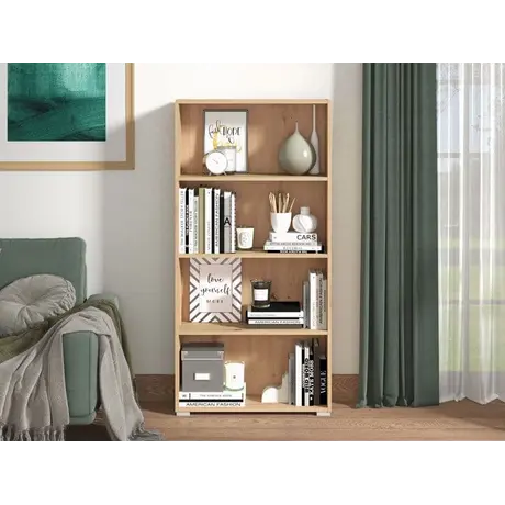 Buy Thorne Slim Low Short Bookcase in Artisan Oak, Colour: Artisan Oak, Item Width: 70, 9 from Furnituretta