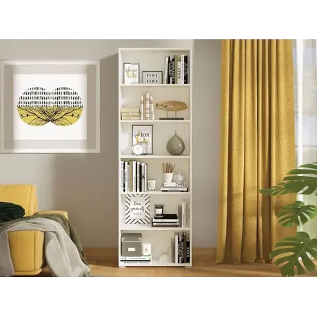 Buy Thorne Slim 211.5cm Tall Bookcase in White, Colour: White, Item Width: 70, 9 from Furnituretta