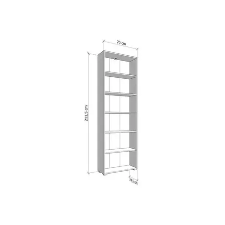 Buy Thorne Slim 211.5cm Tall Bookcase in White, Colour: White, Item Width: 70, 7 from Furnituretta