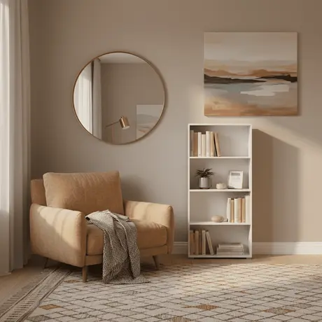Buy Thorne Slim Low Short Bookcase in White, Colour: White, Item Width: 70, 4 from Furnituretta