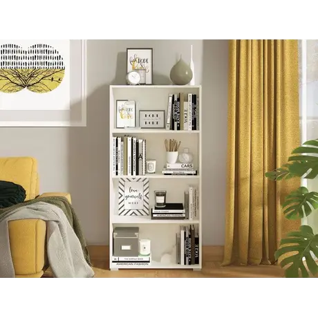 Buy Thorne Slim Low Short Bookcase in White, Colour: White, Item Width: 70, 10 from Furnituretta