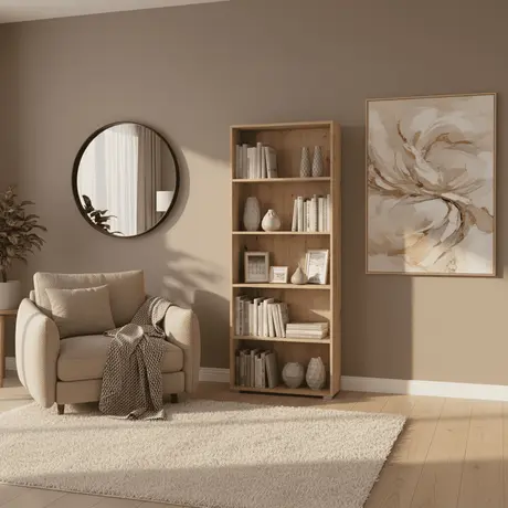 Buy Thorne Slim 176.5cm Tall Bookcase in Artisan Oak, Colour: Artisan Oak, Item Width: 70, 4 from Furnituretta
