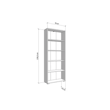 Buy Thorne Slim 176.5cm Tall Bookcase in Artisan Oak, Colour: Artisan Oak, Item Width: 70, 6 from Furnituretta