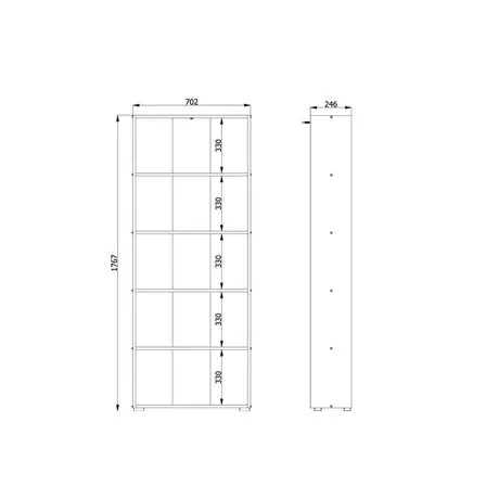 Buy Thorne Slim 176.5cm Tall Bookcase in White, Colour: White, Item Width: 70, 6 from Furnituretta