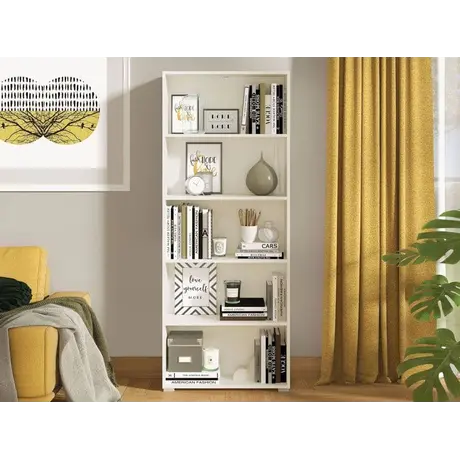 Buy Thorne Slim 176.5cm Tall Bookcase in White, Colour: White, Item Width: 70, 9 from Furnituretta