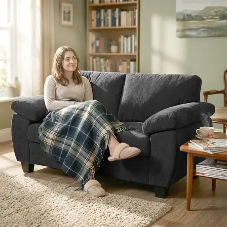 Buy HOMCOM 2 Seater Chenille Loveseat Sofa in Dark Grey, Colour: Dark Grey, Item Width: 156, 2 from Furnituretta