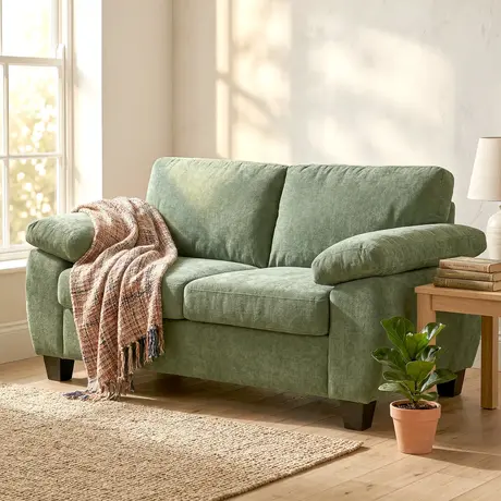 Buy HOMCOM 2 Seater Chenille Loveseat Sofa in Dark Green, Colour: Dark Green, Item Width: 156, 8 from Furnituretta