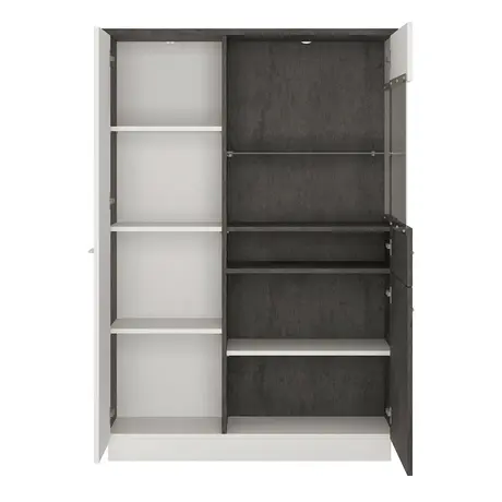 Buy Zingaro Low Display Cabinet (Right Hand) in Grey & Alpine White, 2 from Furnituretta