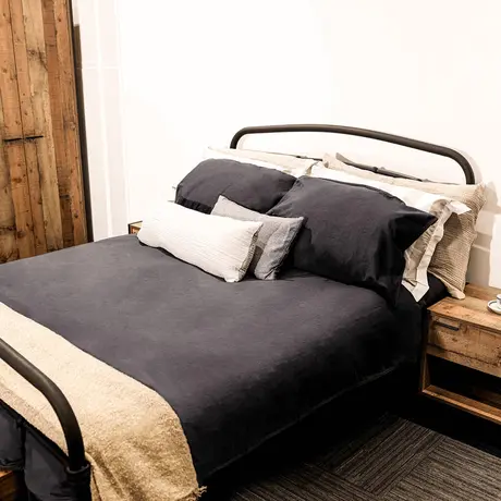 Buy Halston Black Metal Bed – Double (4ft6), Colour: Black, Bed Size: Double (4ft6), 6 from Furnituretta