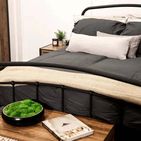 Buy Halston Black Metal Bed – Double (4ft6), Colour: Black, Bed Size: Double (4ft6), 7 from Furnituretta