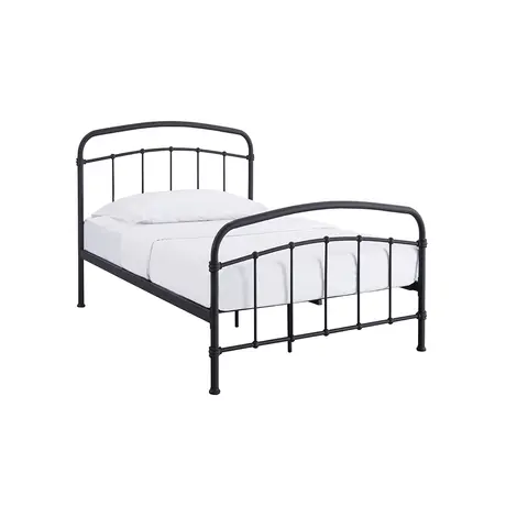 Buy Halston Black Metal Bed – Single (3ft), Colour: Black, Bed Size: Single (3ft) from Furnituretta