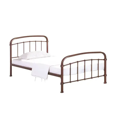 Buy Halston Copper Metal Bed – Single (3ft), Colour: Copper, Bed Size: Single (3ft) from Furnituretta