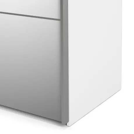 Buy Stylish White Wardrobe: Verona 180cm with Mirror Doors, 7 from Furnituretta