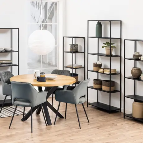 Buy Matt Black Bookcase: 5 Shelves for All Your Needs, 5 from Furnituretta
