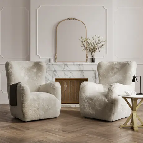 Buy Bear Wolf Faux Fur Occasional Chair, 2 from Furnituretta
