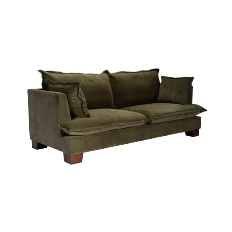 Buy Suffolk Olive 3 Seater Sofa in Chenille with Oxford‑Edge Cushions, 5 from Furnituretta