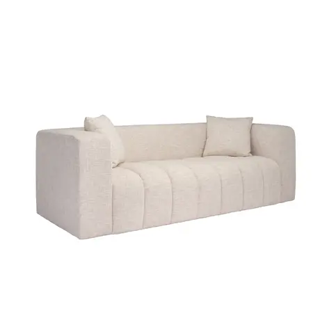 Buy Peninsula Oyster 3 Seater Sofa in Textured Pale Neutral Fabric, 3 from Furnituretta