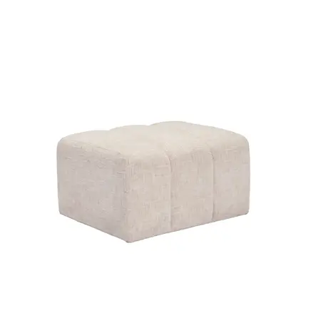 Buy Peninsula Oyster Pouffe in Textured Pale Neutral Fabric from Furnituretta