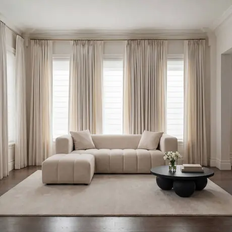 Buy Peninsula Oyster 3 Seater Sofa in Textured Pale Neutral Fabric, 2 from Furnituretta