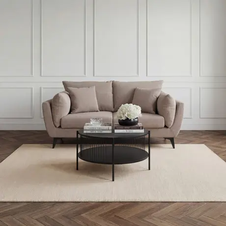 Buy Carter Taupe 2 Seater Sofa in Dark Neutral Textured Fabric, 2 from Furnituretta