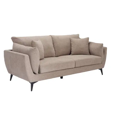 Buy Carter Taupe 3 Seater Sofa in Dark Neutral Textured Fabric from Furnituretta