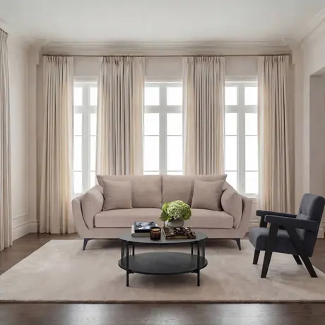 Buy Carter Taupe 3 Seater Sofa in Dark Neutral Textured Fabric, 2 from Furnituretta