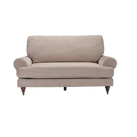 Buy Kent Charcoal Stripe 2 Seater Sofa in Chenille with Brass Front Castors, 3 from Furnituretta