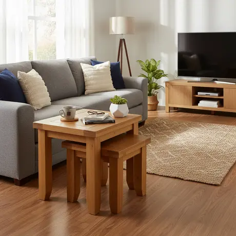 Buy Acorn Solid Oak Nest of Tables, 2 from Furnituretta
