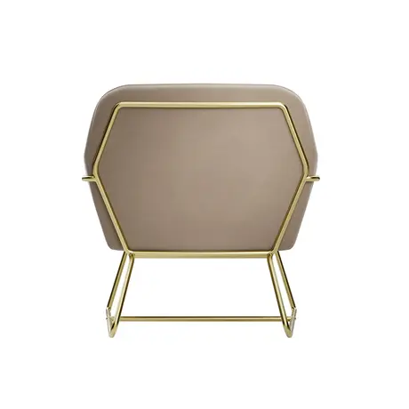 Buy Charles Beige Velvet Armchair with Brushed Gold Frame, Colour: Beige, 5 from Furnituretta