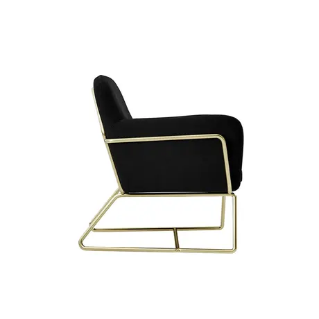 Buy Charles Black Velvet Armchair with Brushed Gold Frame, Colour: Black, 4 from Furnituretta