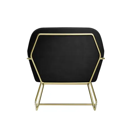 Buy Charles Black Velvet Armchair with Brushed Gold Frame, Colour: Black, 5 from Furnituretta
