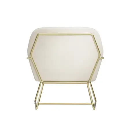 Buy Charles Cream Velvet Armchair with Brushed Gold Frame, Colour: Cream, 5 from Furnituretta