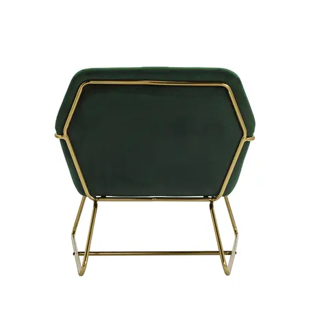 Buy Charles Green Velvet Armchair with Brushed Gold Frame, Colour: Green, 4 from Furnituretta
