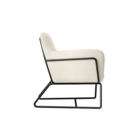 Buy Charles Ivory Boucle Armchair with Matte Black Frame, Colour: Ivory, 4 from Furnituretta
