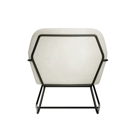 Buy Charles Ivory Boucle Armchair with Matte Black Frame, Colour: Ivory, 5 from Furnituretta