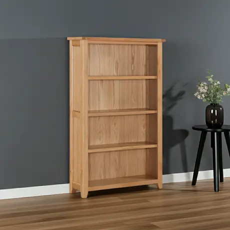 Buy Stirling Solid Oak Bookcase with Three Shelves, 3 from Furnituretta