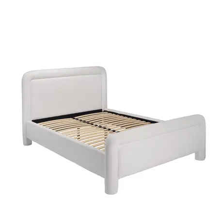 Buy Leonnie White Double Upholstered Bed Frame (4ft6), Colour: White, Bed Size: Double (4ft6), 3 from Furnituretta