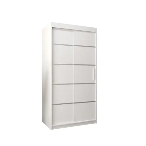 Buy Verona 01 Sliding Door Wardrobe 100cm, Colour: White, Width: 100 from Furnituretta
