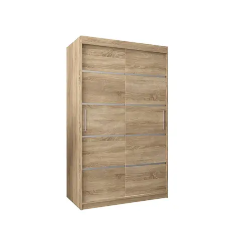 Buy Verona 01 Sliding Door Wardrobe 120cm, Colour: Oak Sonoma, Width: 120 from Furnituretta