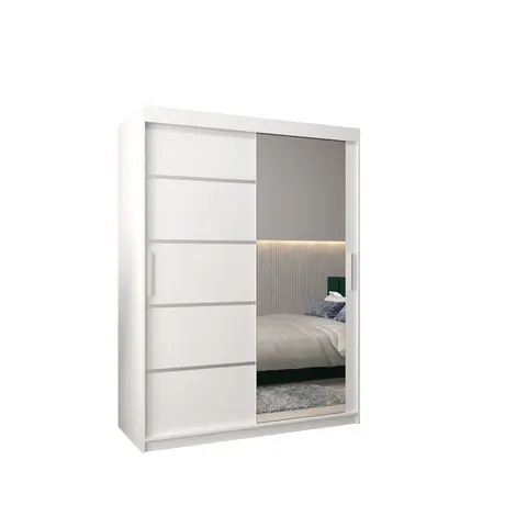 Buy Verona 02 Sliding Door Wardrobe 150cm, Colour: White, Width: 150 from Furnituretta