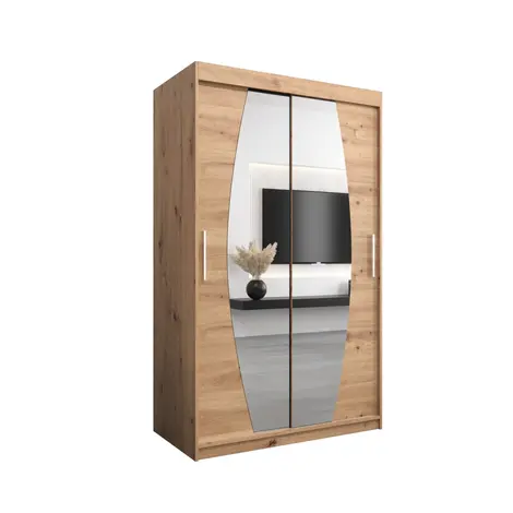 Buy Elypse Sliding Door Wardrobe 120cm, Colour: Oak Artisan, Width: 120 from Furnituretta