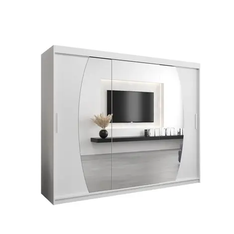 Buy Elypse Sliding Door Wardrobe 250cm, Colour: White, Width: 250 from Furnituretta