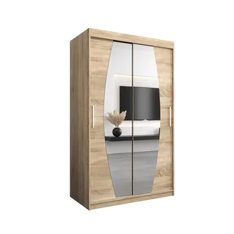 Buy Elypse Sliding Door Wardrobe 120cm, Colour: Oak Sonoma, Width: 120 from Furnituretta