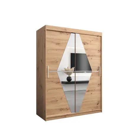 Buy Boliwia Sliding Door Wardrobe 150cm, Colour: Oak Artisan, Width: 150 from Furnituretta