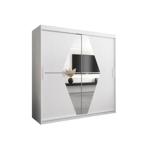 Buy Boliwia Sliding Door Wardrobe 200cm, Colour: White, Width: 200 from Furnituretta
