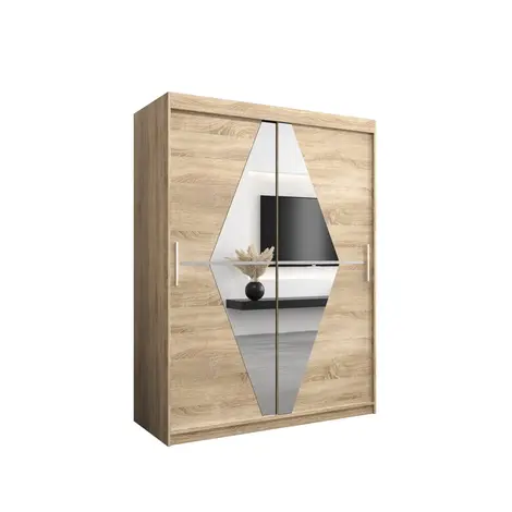 Buy Boliwia Sliding Door Wardrobe 150cm, Colour: Oak Sonoma, Width: 150 from Furnituretta