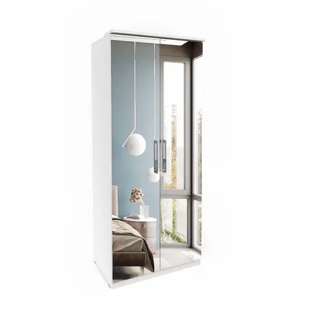 Buy Optima 58 - 2 Door Wardrobe, Colour: White, Width: 90 from Furnituretta