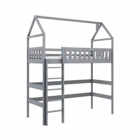 Buy Otylia Loft Bed, Colour: Grey, Mattresses: Without Mattress from Furnituretta
