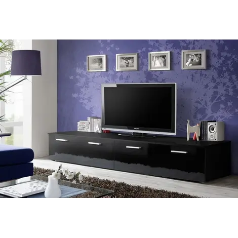 Buy Duo TV Cabinet in Black Gloss from Furnituretta