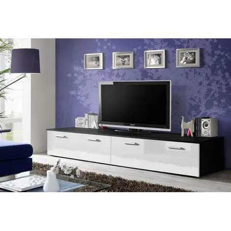 Buy Duo TV Cabinet in Black and White Gloss from Furnituretta